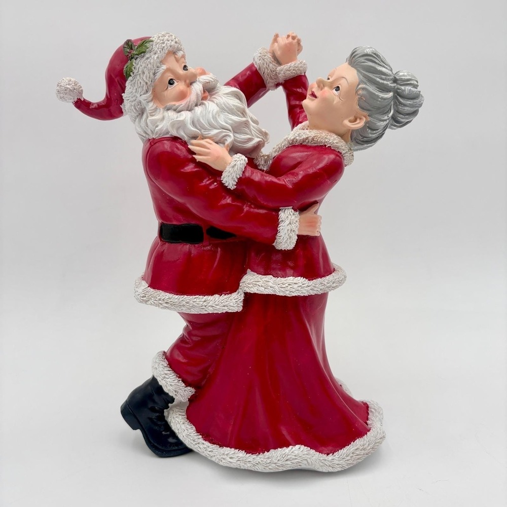 Dancing Santa and Mrs. Claus Christmas Figurine Holiday Decor Display